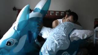 inflatable blue whale battle