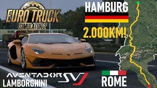 DRIVING with LAMBO AVENTADOR SVJ V12 from GERMANY to ITALY / Euro Truck Simulator 2