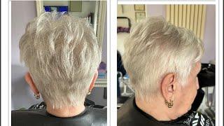 Learn how to cut a short graduation NVQ level 2 step by step and blowdry.