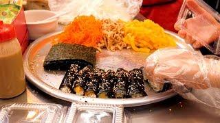 Mayak Gimbap (Korean mini rice roll) - Korean street food