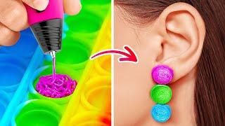 GENIUS 3D PEN CRAFTS || Cool DYI Jewelry | DIY Tricks For Smart Ideas! Hot Glue vs 3D pen by 123 GO!