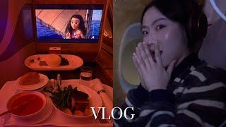 비즈니스 클래스에서 먹고 쉬면서 돈 버는 승무원 vlog (ft. 데드헤딩)