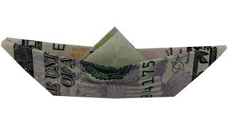 How To Make A Dollar Origami Boat With A 5$ Bill Money Origami