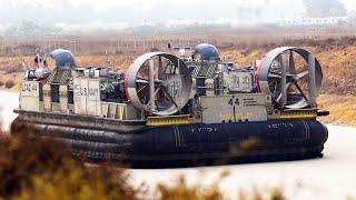 Hovercraft, U.S. Navy LCAC (Landing Craft, Air Cushioned) In Action