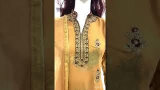 Georgette With Heavy Embroidery Straight Salwar Kameez Suit