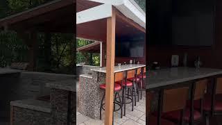 Outdoor custom bar setup ! #pool #bar #pizzaoven #custompizzaoven