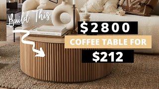 DIY FLUTED COFFEE TABLE on a budget  //  Luxe For Less