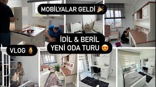 MOBİLYALARIMIZ GELDİİDİL&BERİL YENİ ODA TURUVLOG 🪆