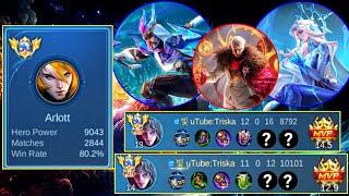 Global arlott perfect gameplay against new meta heros with sustain build and emblem | Mobile Legends