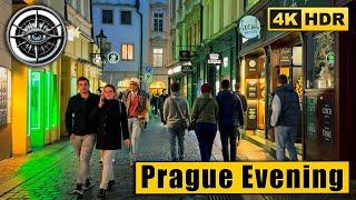 Prague Walking Tour in the Fog Evening  Czech Republic 4K HDR ASMR