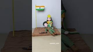 DIY Bharat Mata With Indian Army Soldier Making #august_15 #indianarmy #viralshort #trending#art