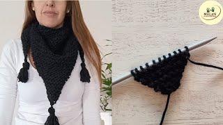 Two-needle Sol Collar beginners step-by-step tutorial SELL or GIFT scarf #tricot #knitting