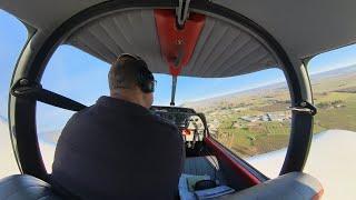 Circuits and local flight in a DR400 from Bergerac (LFBE).  English ATC with English subtitles