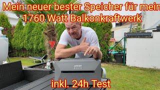 Mein neuer, bester Speicher für mein 1760 Watt Balkonkraftwerk inkl 24h Diagnostik