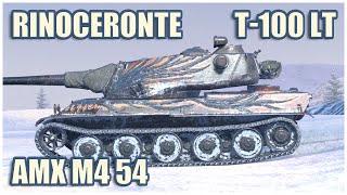 AMX M4 54, Rinoceronte & T-100 LT • WoT Blitz Gameplay