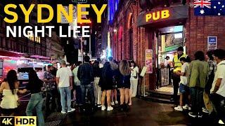 Sydney Australia Virtual Walking Tour - Night Walk | 4K HDR