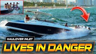 The WORST CAPTAIN at HAULOVER ! No REGARD for his FAMILY'S SAFETY! | Wavy Boats