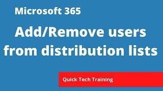 Exchange Online - Add and remove users from distribution lists on Exchange Online (Microsoft 365)