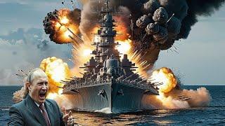 1 minute ago! Ukrainian M142 HIMARS Blows Up Russia's Largest Missile Warship