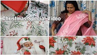 Christmas Special Table Mat, Cushion and Cover , Bed Spreads and Hand Kerchiefs for Decorating Home