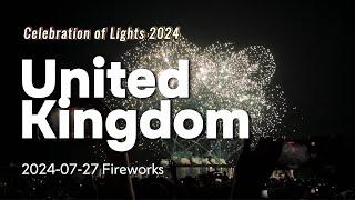 Celebration of Lights 2024 | Fireworks | Team United Kingdom | 2024-07-27 | 4K 60FPS