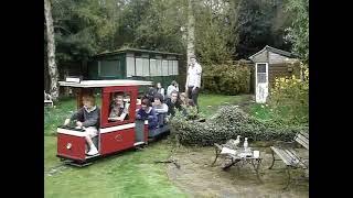 Miniature railway tram being operated by kids