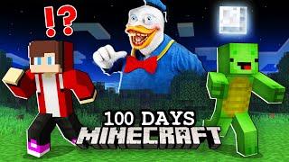 Mikey and JJ Hide 100 DAYS from Scary Donald Duck ! - Minecraft (Maizen)