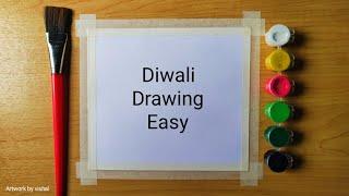 Easy Diwali Drawing, Painting / Diwali Drawing / Diwali Painting / Watercolor Painting / Diwali 2024