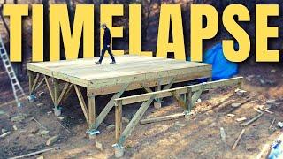 Rookie Builds CABIN POST & BEAM PLATFORM From Scratch Under 10 MINUTES | Start to Finish