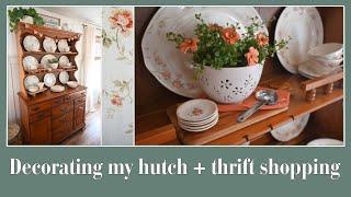 Decorating my hutch with feminine touches for Valentine's Day + Flea Market shop with me