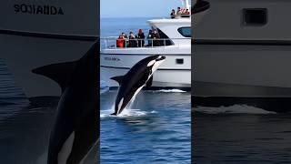 Amazing to see orca whales jumping