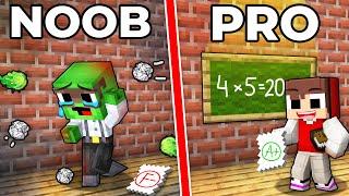 NOOB Baby Mikey Student vs PRO Baby JJ Student Survival Battle in Minecraft (Maizen)