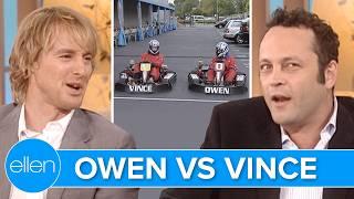 Vince Vaughn and Owen Wilson Compete in a Go-Kart Race