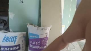 Обзор шпаклевки PLATÓ SuperFinish. Шпаклюем стену. Сравнение с Кнауф мультифиниш.