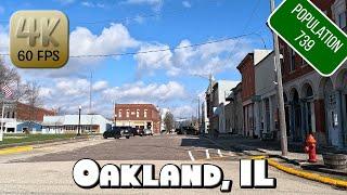 Driving Around Small Village Oakland, IL in 4k Video