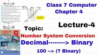 Decimal to Binary Conversion in 7th Computer Chapter 4