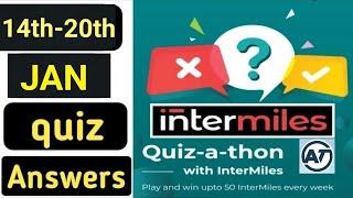 InterMiles QUIZ ANSWERS 14-20th January|||