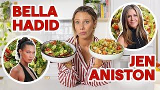 I tested the most POPULAR Celebrity Salads! Bella Hadid VS Jennifer Aniston