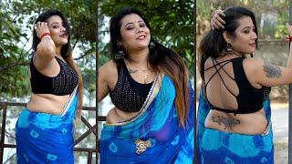 Bong SuSmita Hot Back // Saree Expression // SAREE LOVER