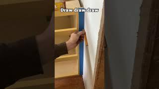 How to fit cabinets to a wall #construction #firstcut #skill #cabinets #scribing