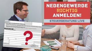 Nebengewerbe richtig anmelden - Steuerberater erklärt Fragebogen zur steuerlichen Erfassung!