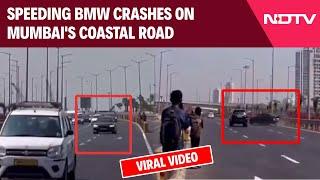 Mumbai News | Speeding BMW Crashes On Mumbai's Coastal Road, Driver Booked