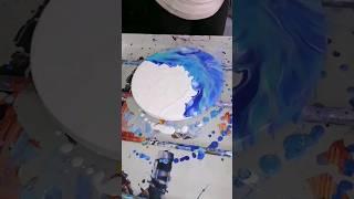 Painting waves with Fluid acrylics  #shortvideo #shorts #waves #sea #nature