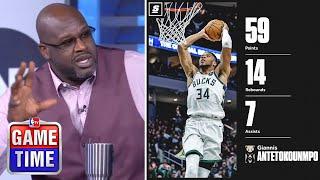 NBA GameTime crew reacts to Milwaukee Bucks beat Detroit Pistons 127-120 in OT; Giannis: 59 Pts