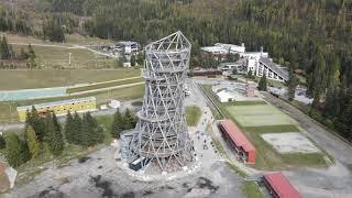 Tatras tower 53 m  veža snov Štrbské pleso Vysoke tatry Drone video