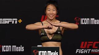 Wu Yanan and Mayra Bueno Silva - Official Weigh-ins - (UFC Fight Night: Luque vs. Muhammad 2)