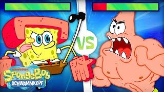 SpongeBob Kampfszenen mit LEBENSBALKEN  | 60+-Minuten-Compilation | SpongeBob Schwammkopf