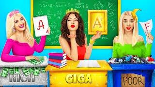 Rich vs Broke vs Giga Rich Student | Expensive vs Cheap School Situations by RATATA BOOM