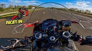 DUCATI V4 & S1000RR RACE TO GET FOOD