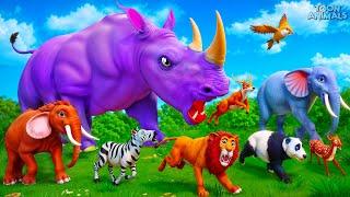 Monster Rhino's Jungle Rampage: Lion King and Forest Animals Epic Encounter | Animal Revolt Battles